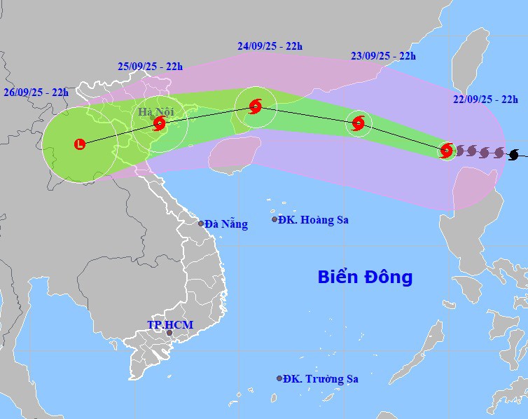 Dự báo hướng đi và vùng ảnh hưởng của siêu bão Ragasa.